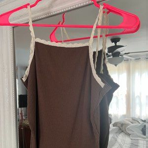 White Lace Brown Camisole